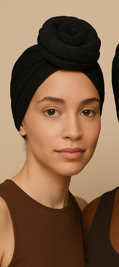 Plain Black - Full coverage Turban