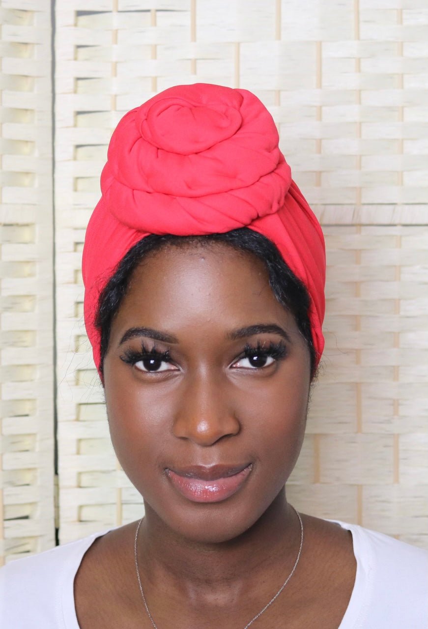 Red - Full coverage Turban - ReinaLoveLondon