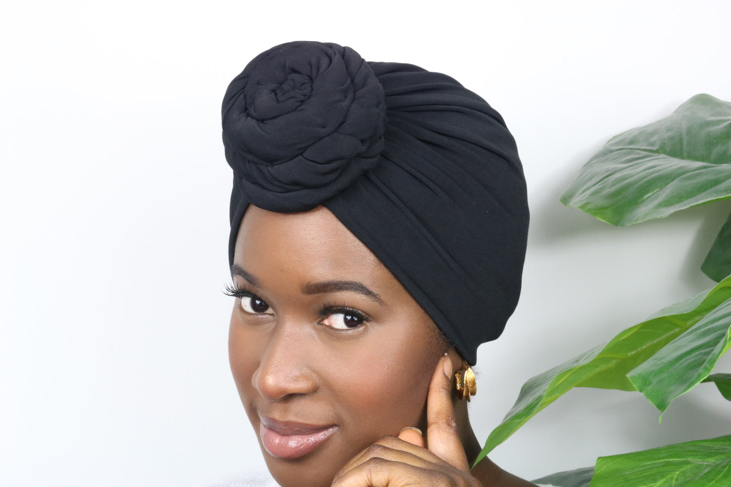 Plain Black - Full coverage Turban - ReinaLoveLondon