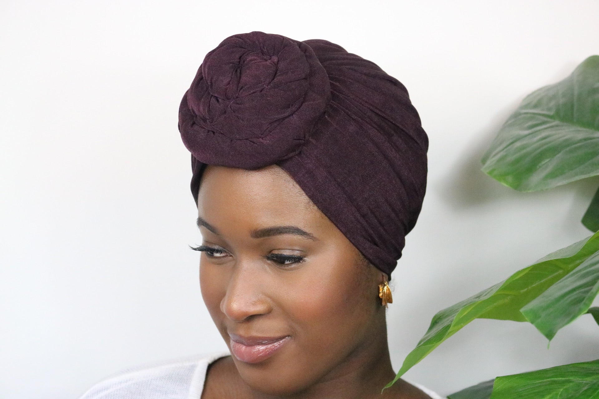 Mulberry Wine - Full coverage Turban - ReinaLoveLondon