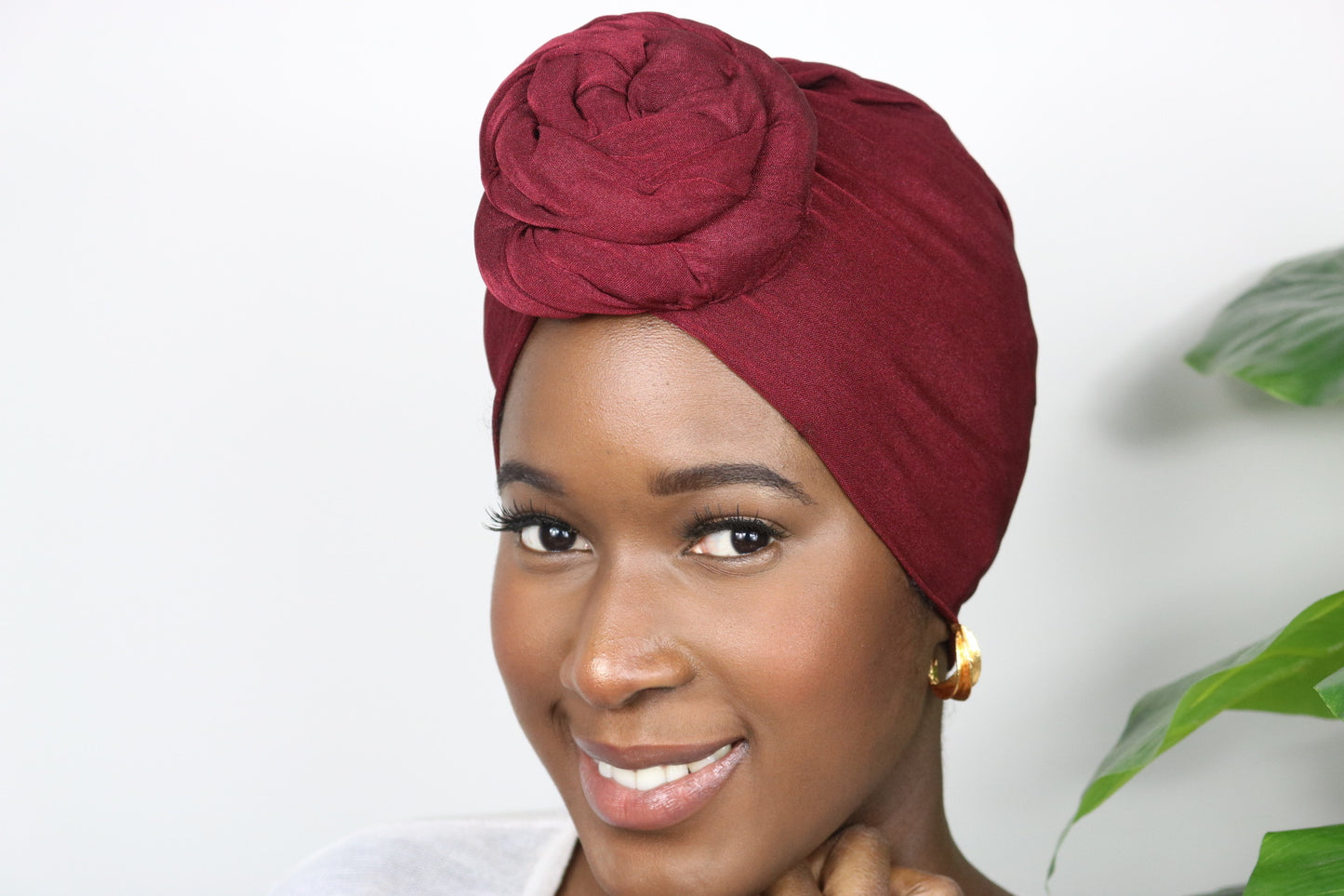 Light Burgundy - Full coverage Turban - ReinaLoveLondon