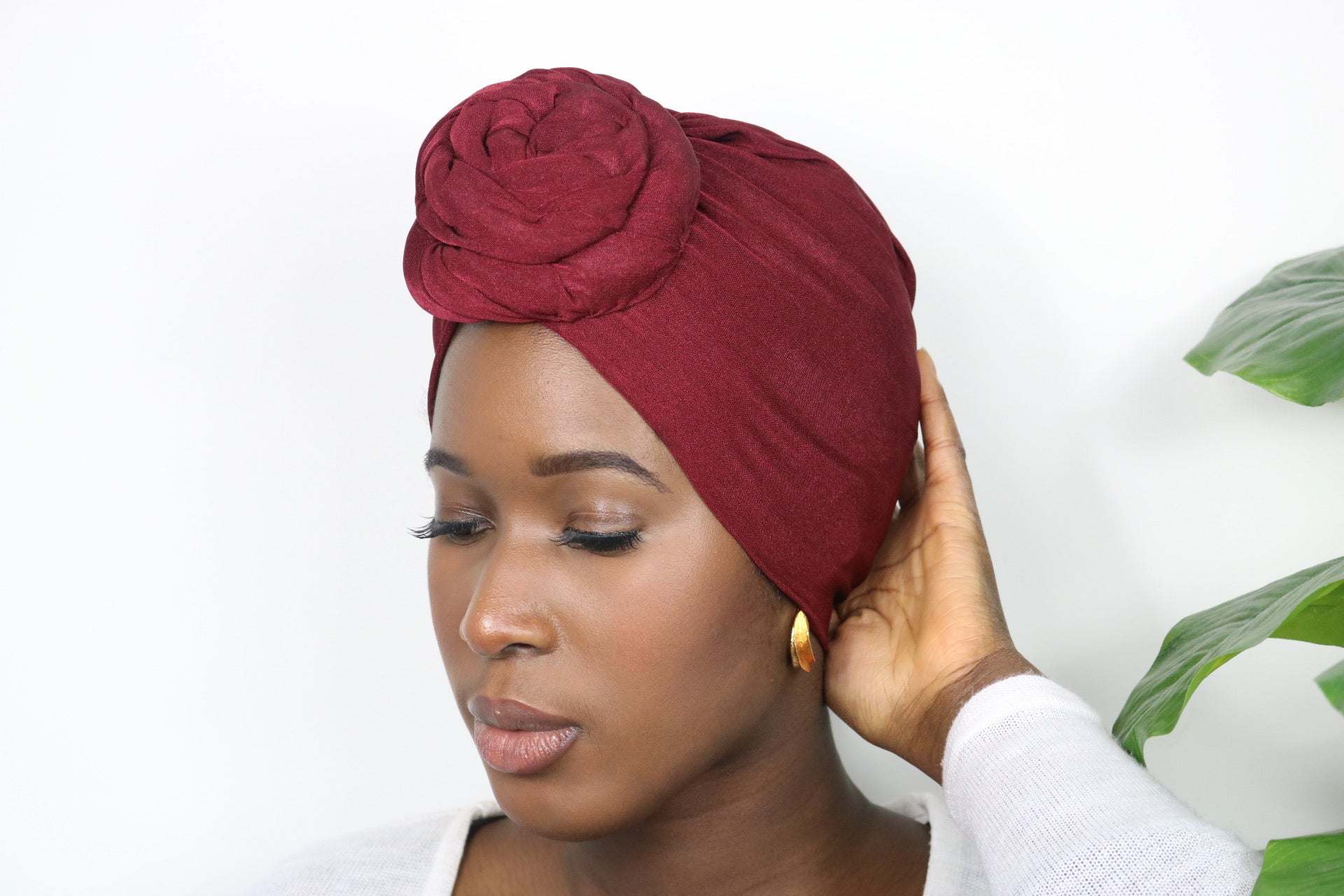 Light Burgundy - Full coverage Turban - ReinaLoveLondon