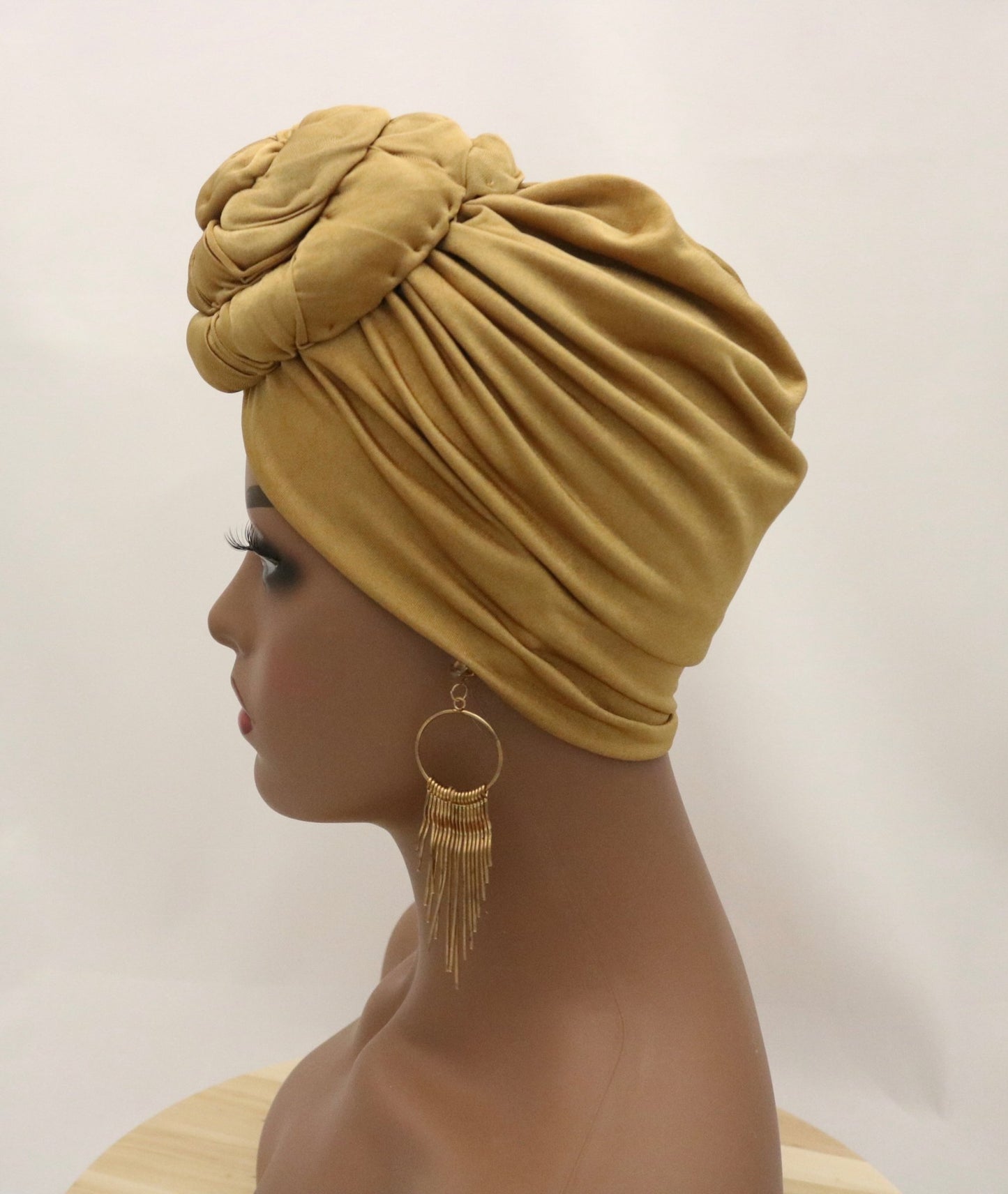 Gold - Full coverage Turban - ReinaLoveLondon