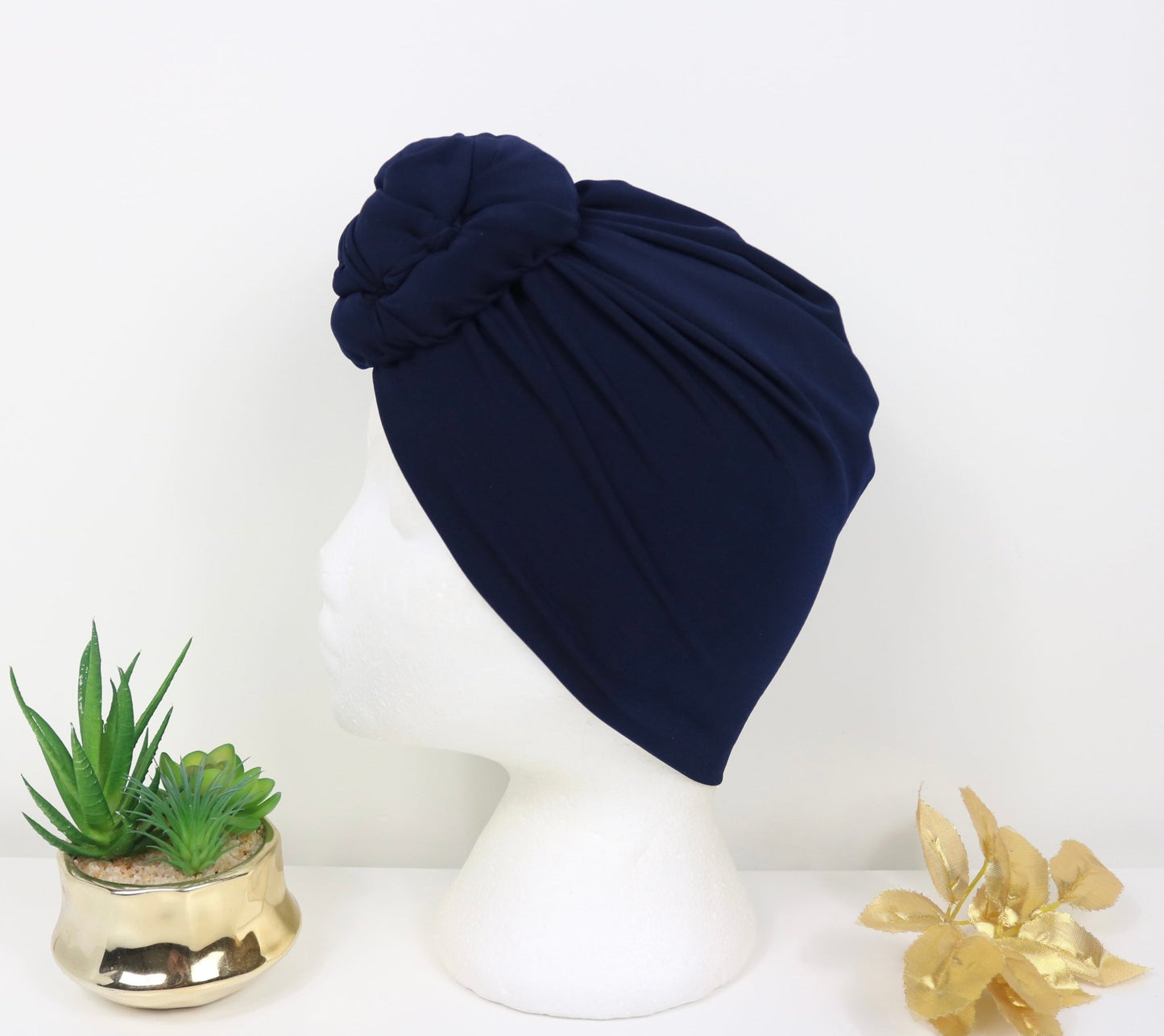 Navy - Full coverage Turban - ReinaLoveLondon