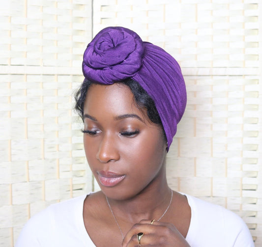 Purple sparkle - Full coverage Turban - ReinaLoveLondon