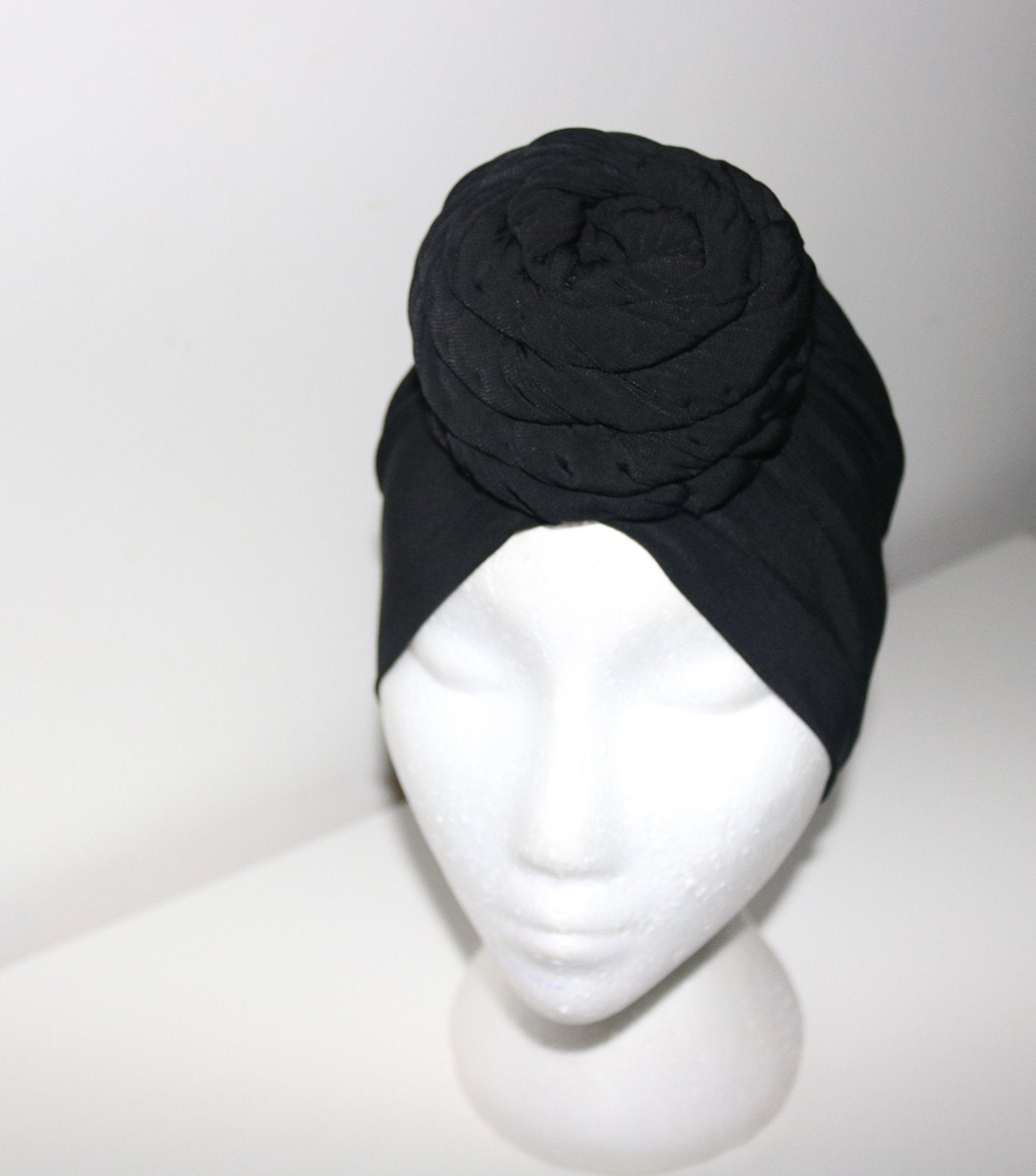 Plain Black - Full coverage Turban - ReinaLoveLondon