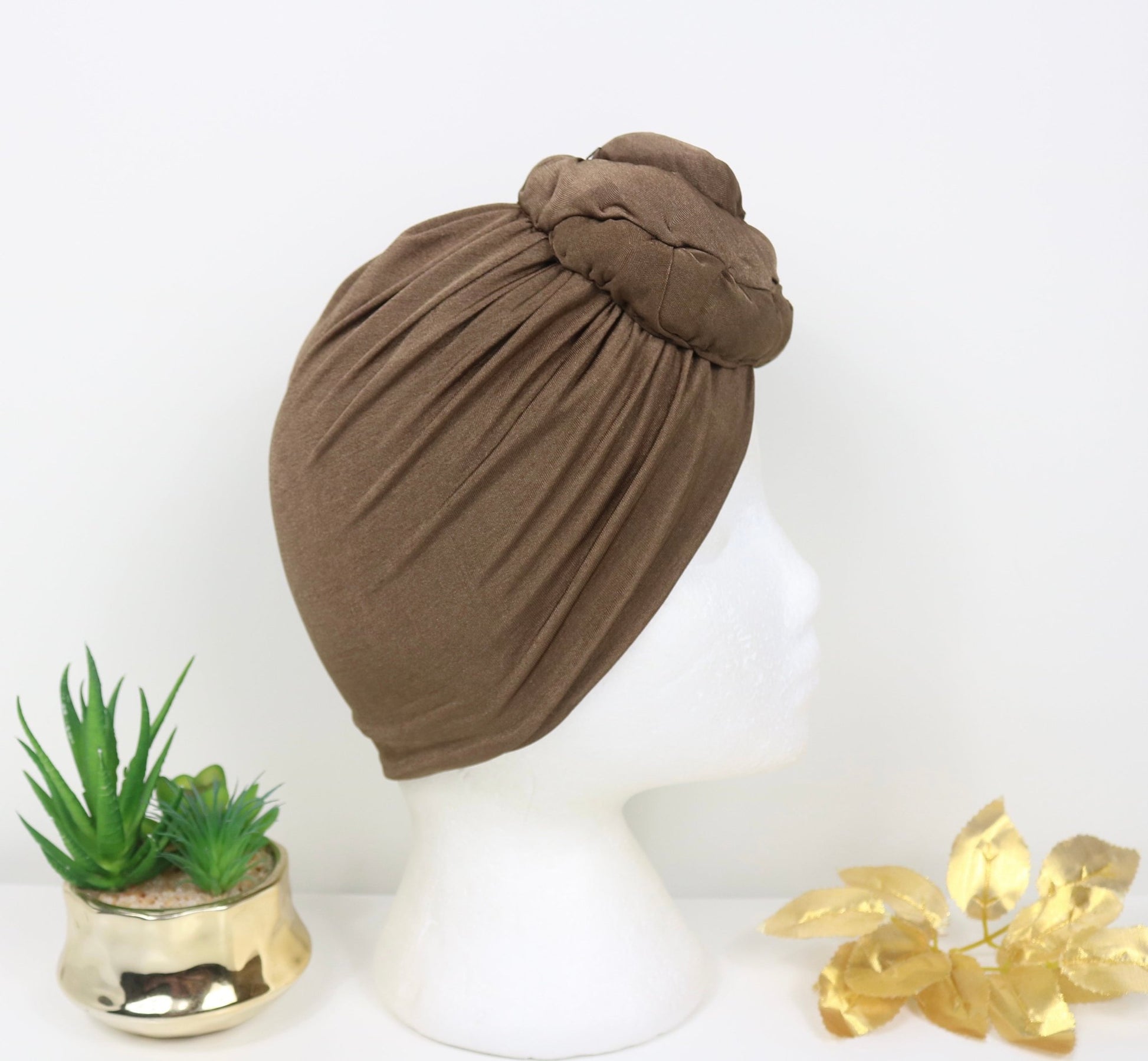 Golden Brown - Full coverage Turban - ReinaLoveLondon