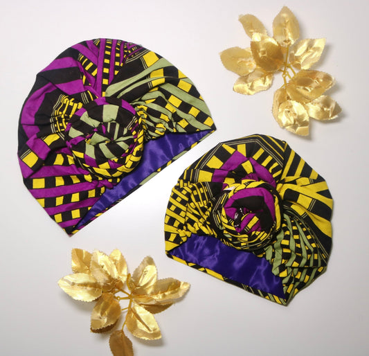 Mama & Me Turban set - Purp Bamboo - ReinaLoveLondon