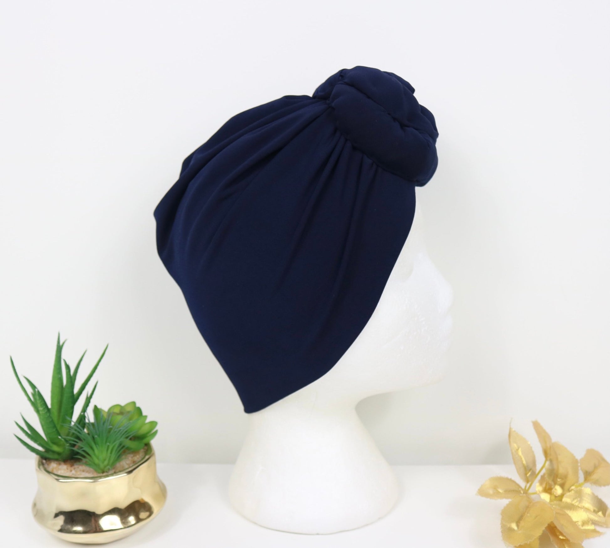 Navy - Full coverage Turban - ReinaLoveLondon