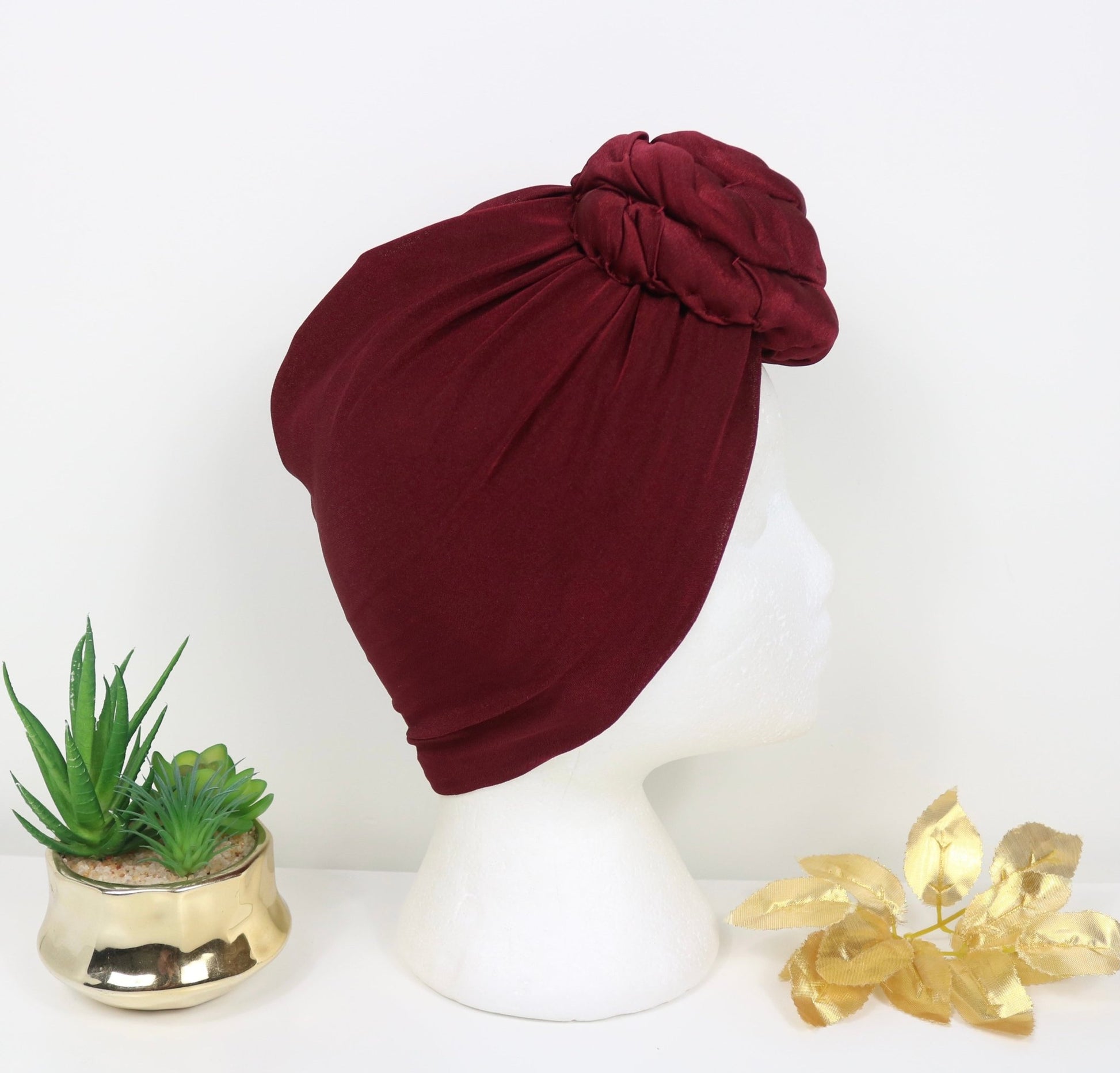 Light Burgundy - Full coverage Turban - ReinaLoveLondon