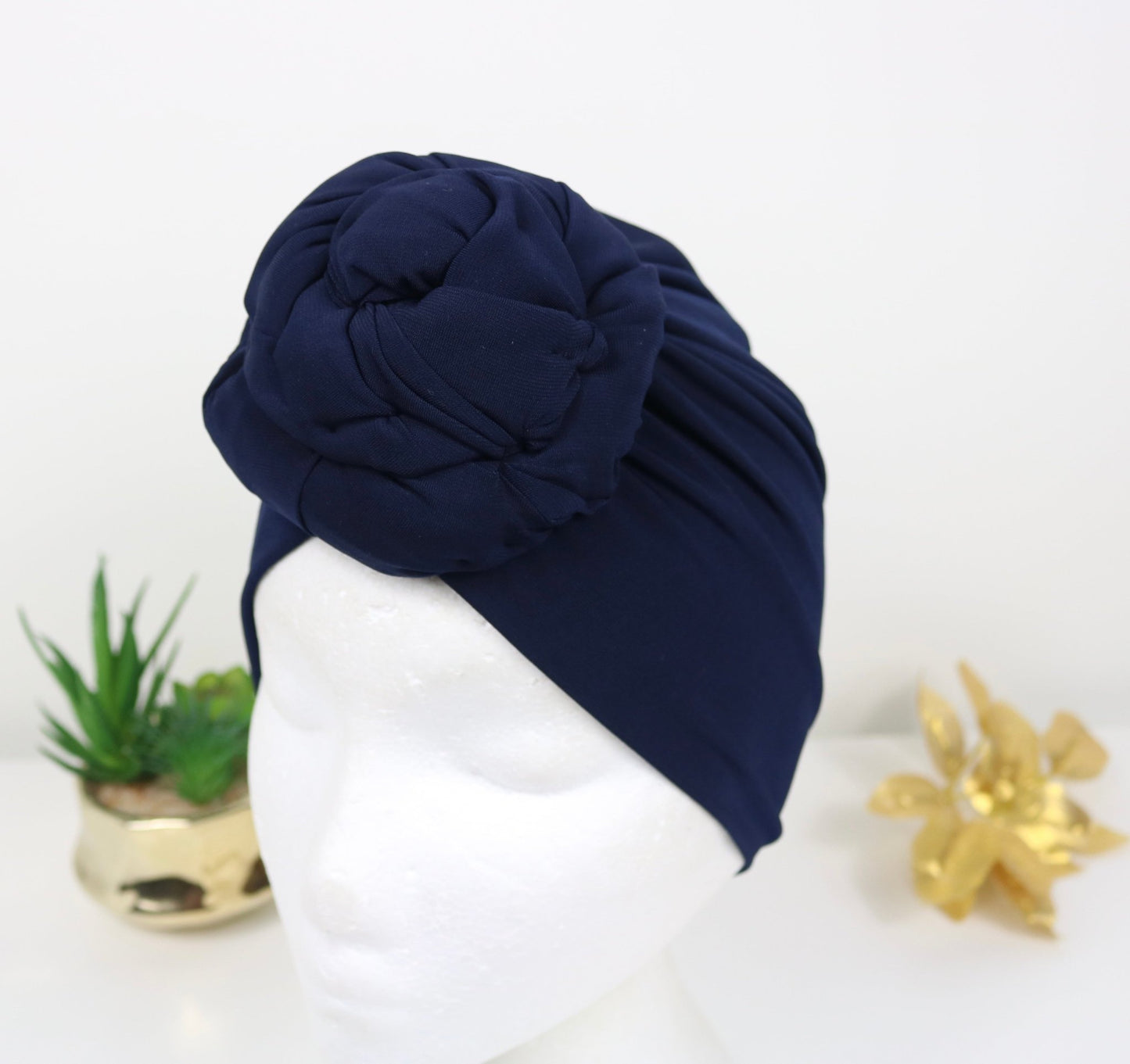 Navy - Full coverage Turban - ReinaLoveLondon