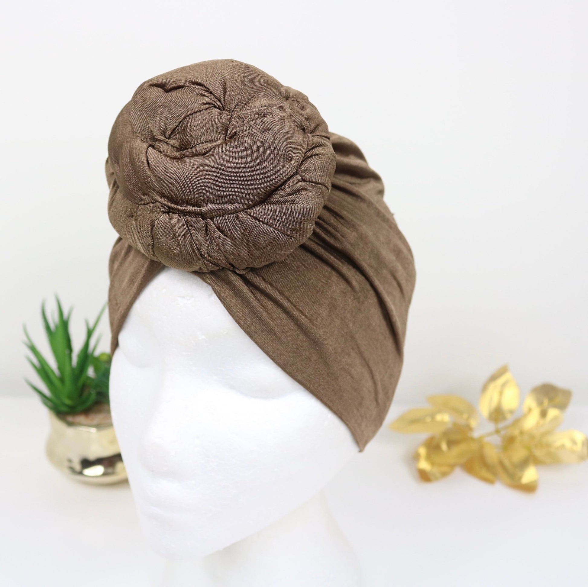 Golden Brown - Full coverage Turban - ReinaLoveLondon