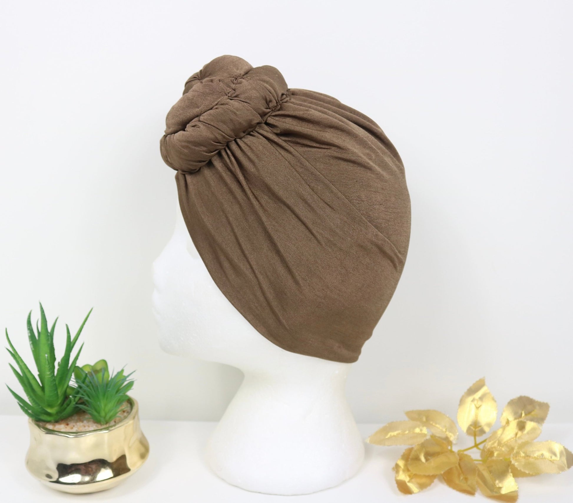 Golden Brown - Full coverage Turban - ReinaLoveLondon