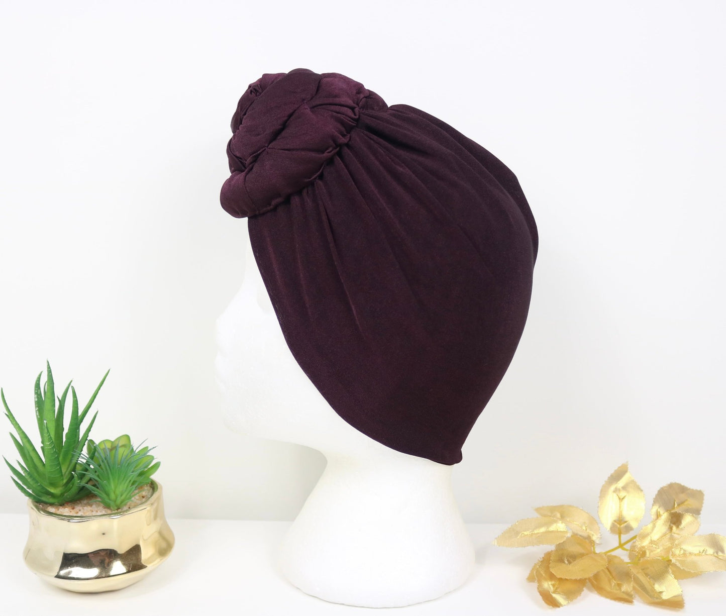 Mulberry Wine - Full coverage Turban - ReinaLoveLondon