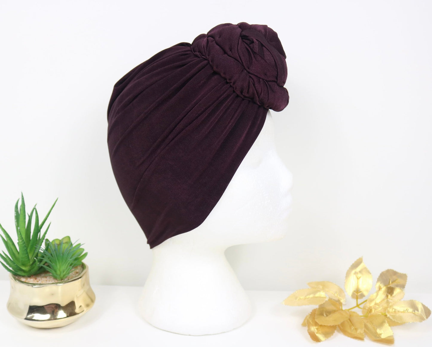 Mulberry Wine - Full coverage Turban - ReinaLoveLondon