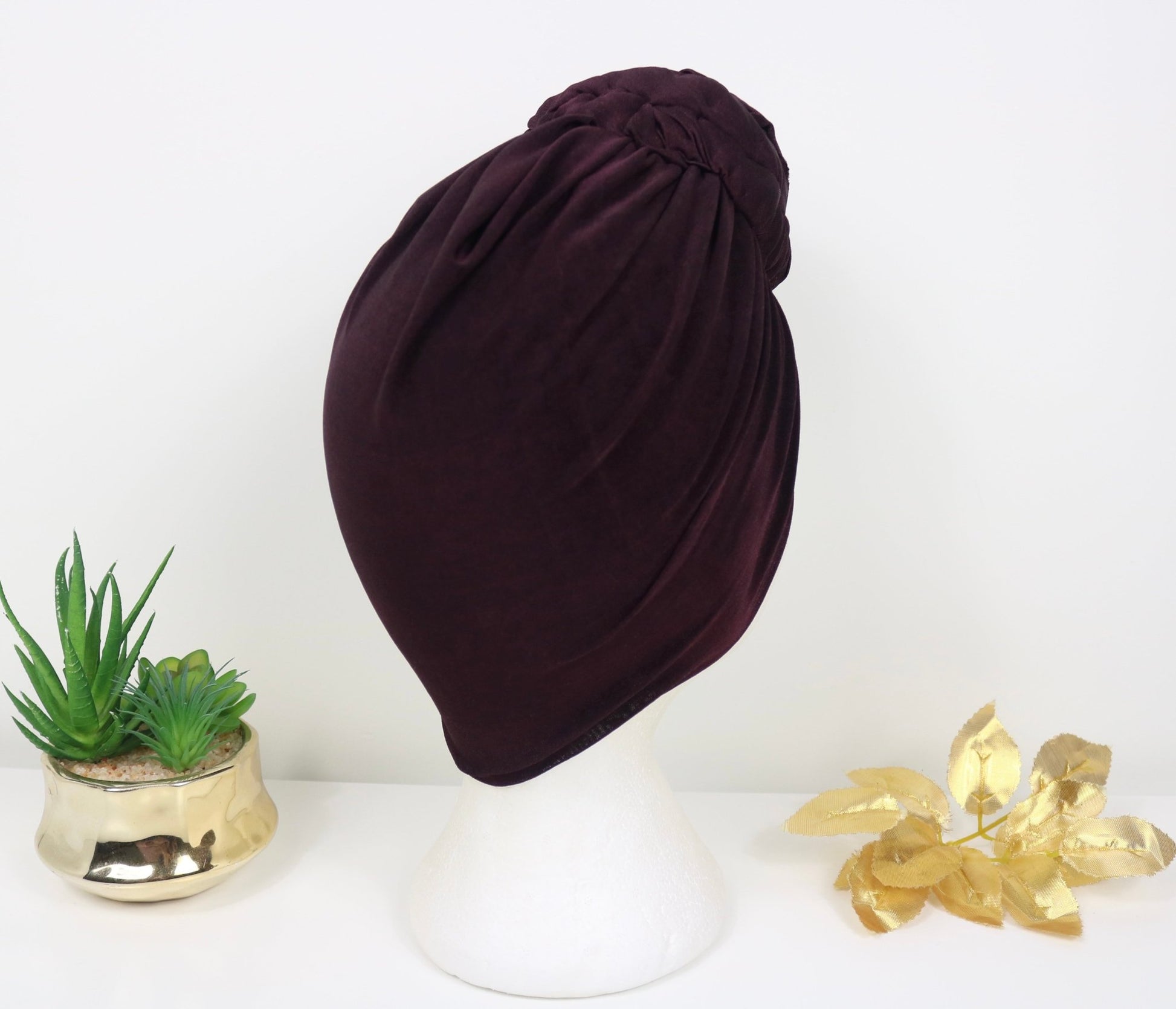 Mulberry Wine - Full coverage Turban - ReinaLoveLondon