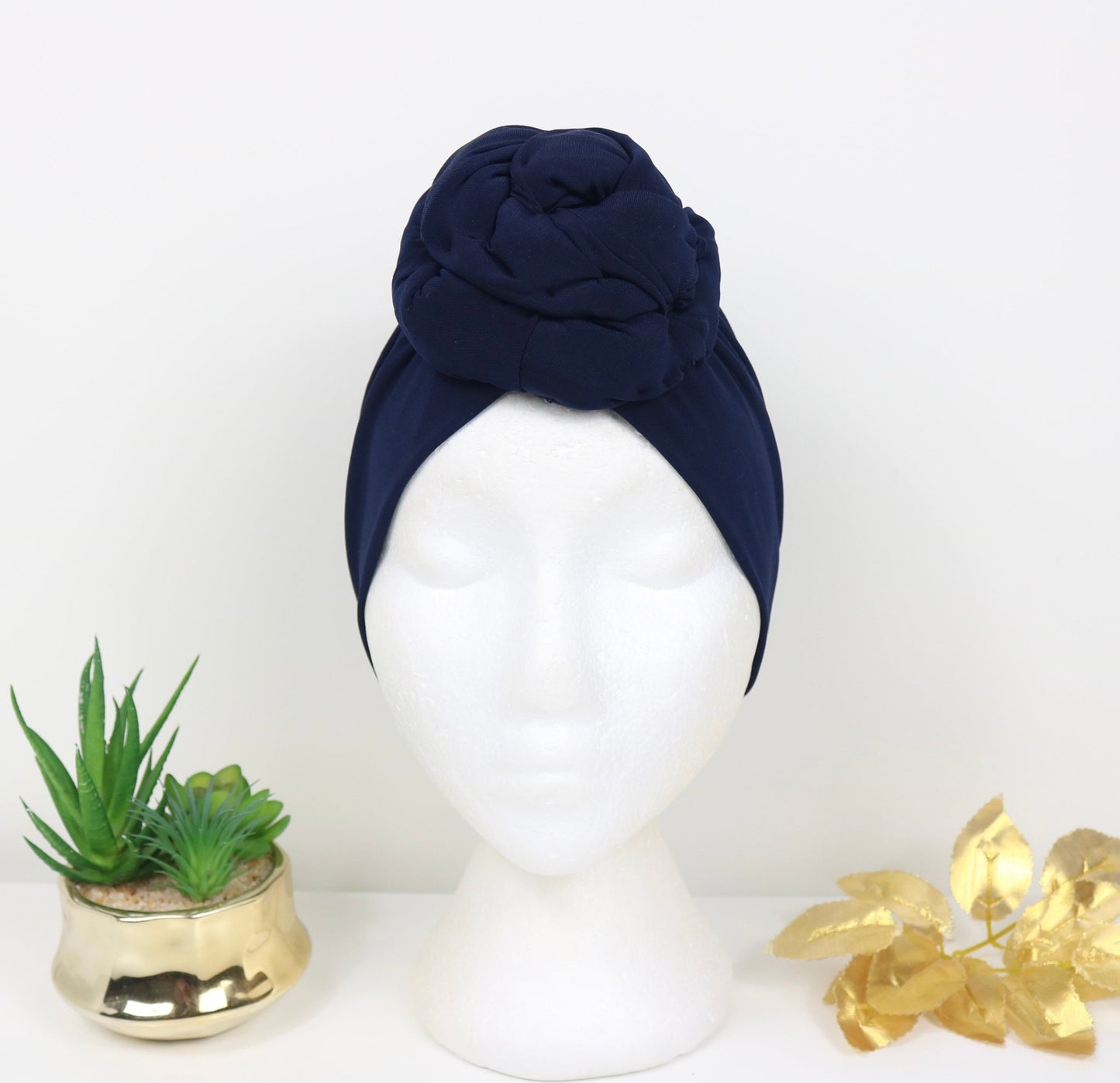 Navy - Full coverage Turban - ReinaLoveLondon