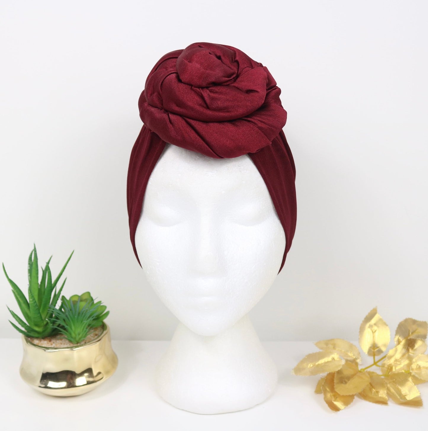 Light Burgundy - Full coverage Turban - ReinaLoveLondon