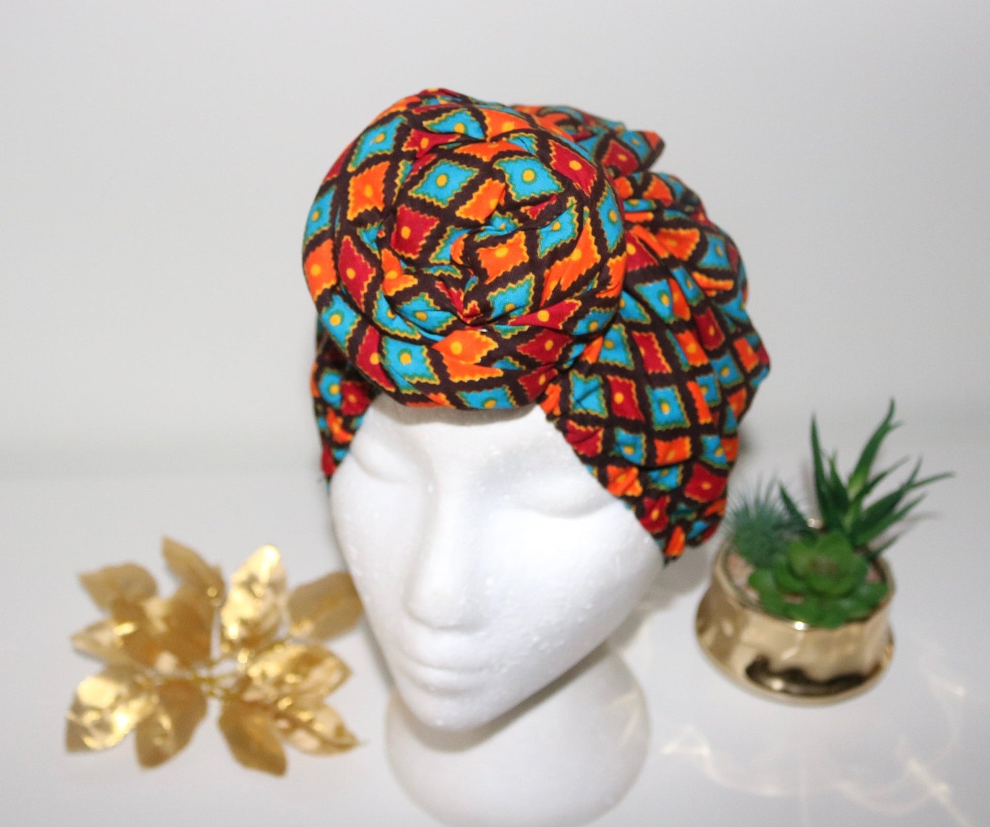 Full coverage “Checkers” Turban - ReinaLoveLondon