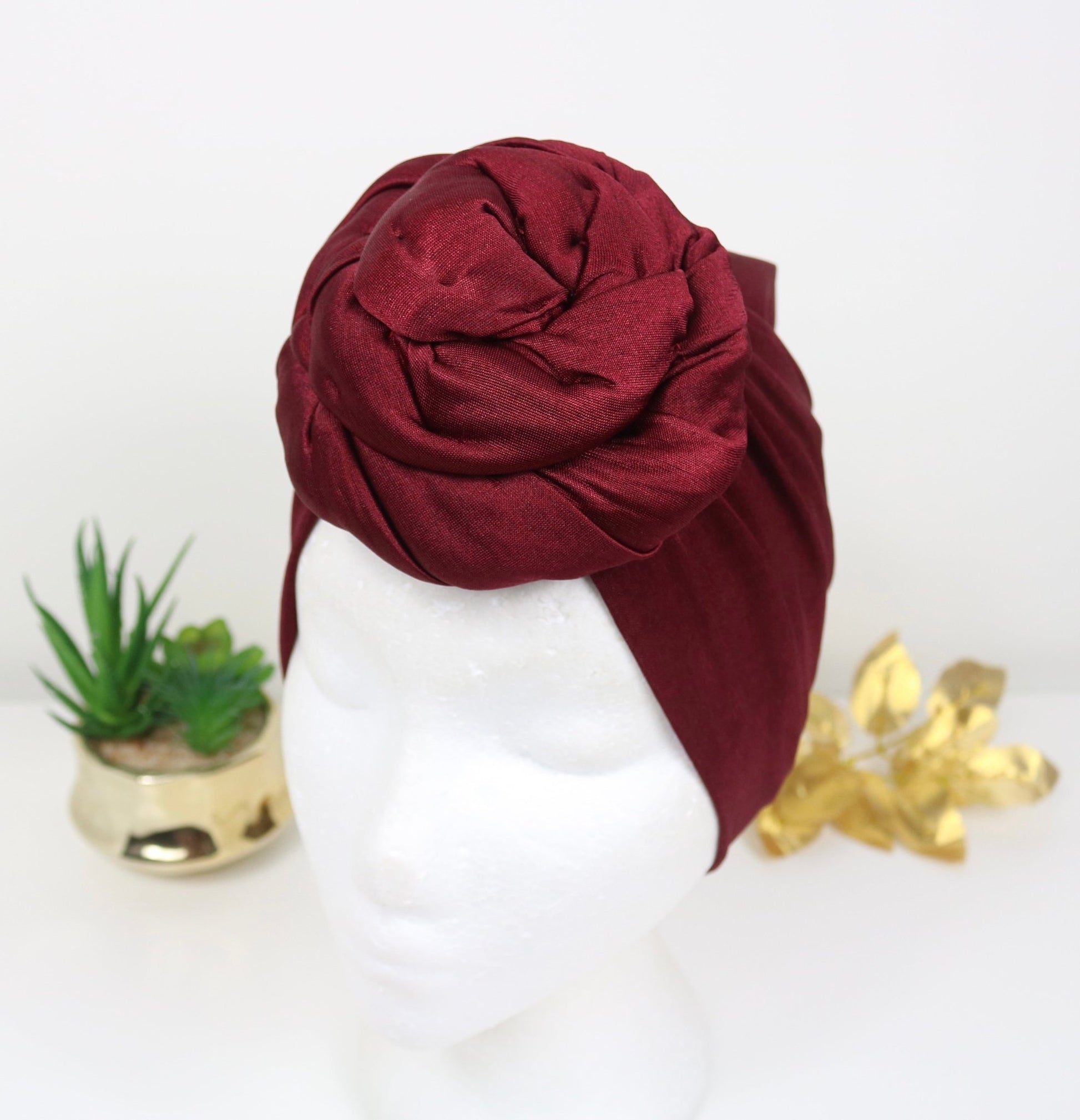 Light Burgundy - Full coverage Turban - ReinaLoveLondon