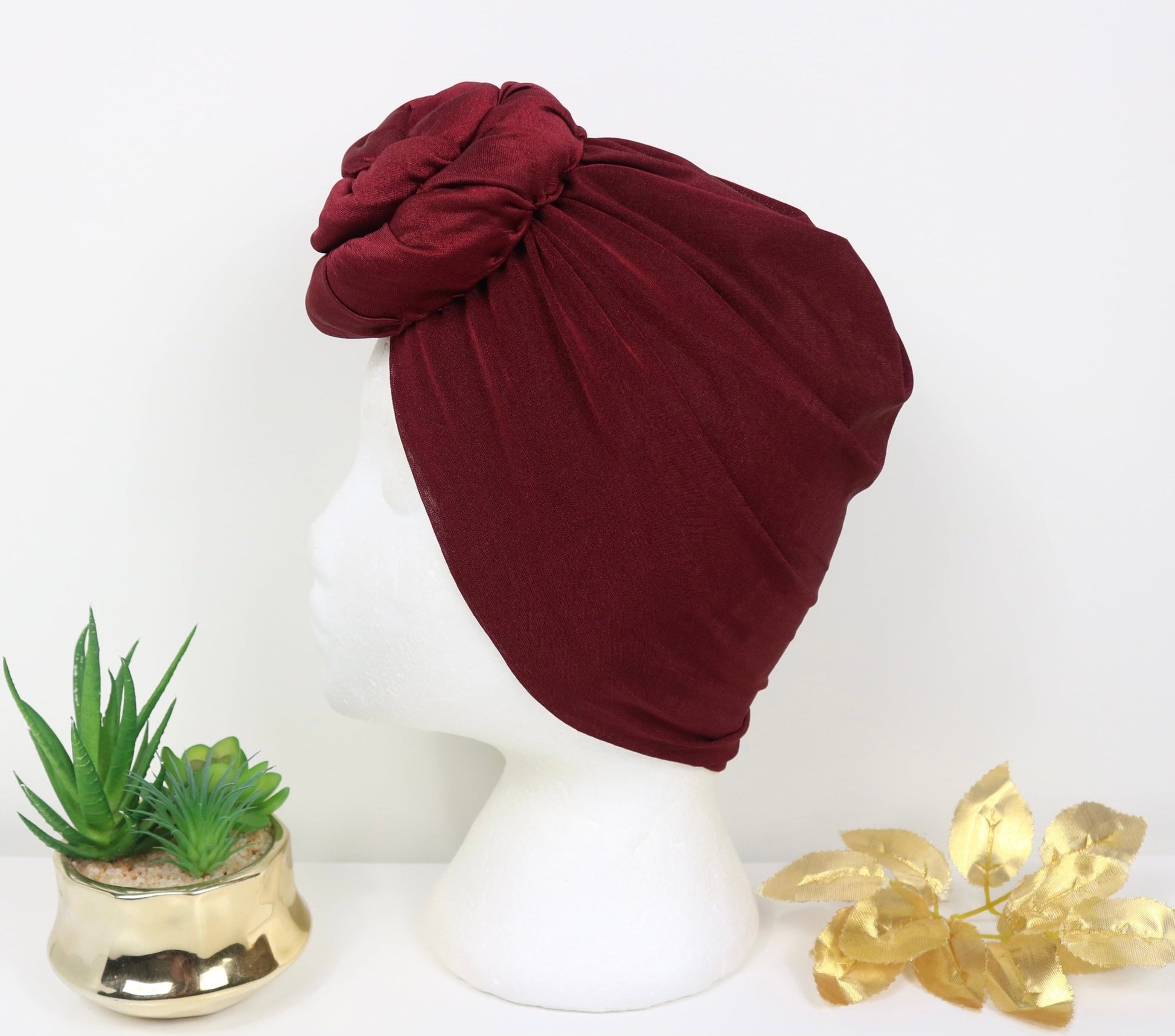 Light Burgundy - Full coverage Turban - ReinaLoveLondon