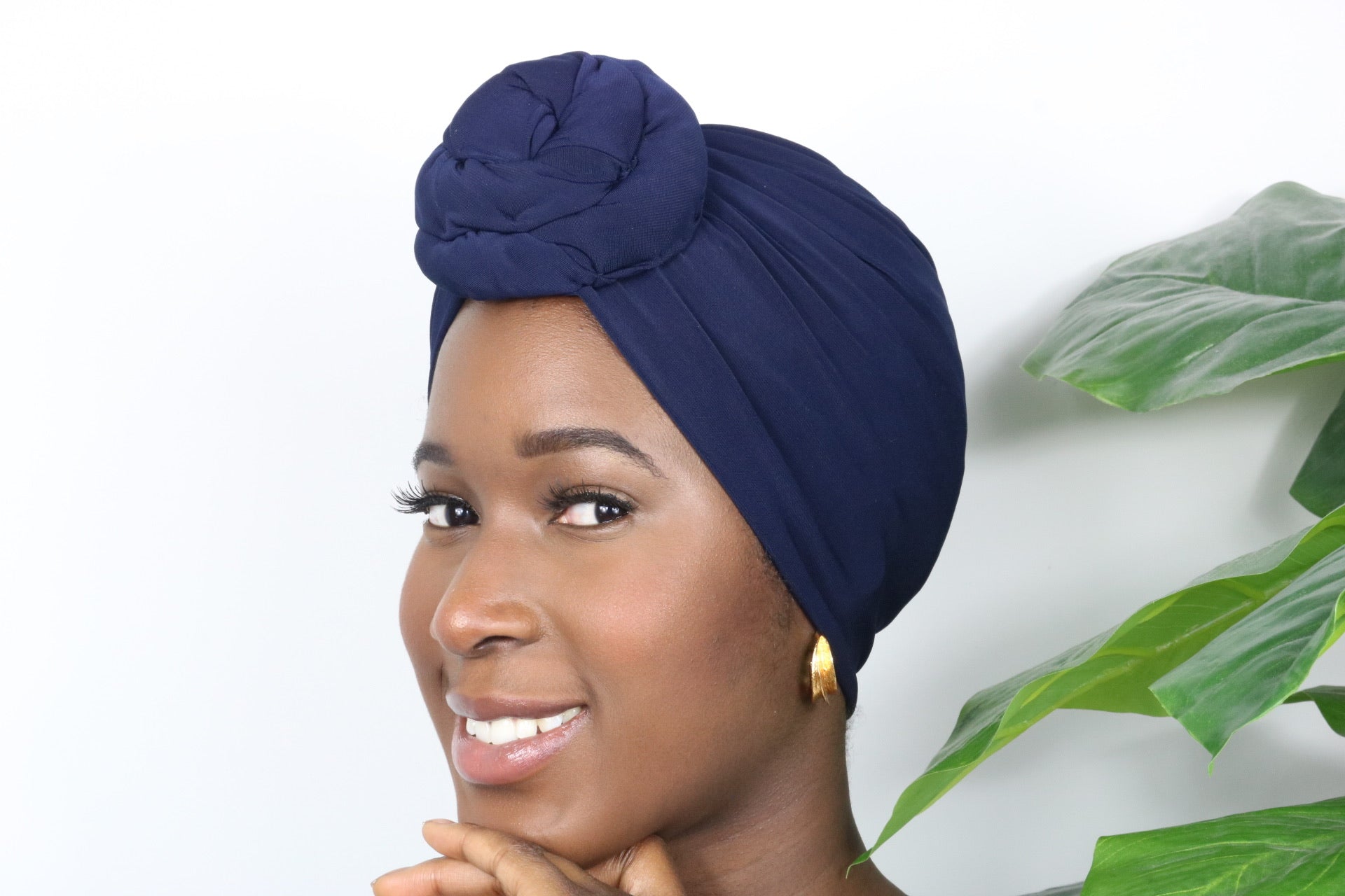 Navy - Full coverage Turban - ReinaLoveLondon