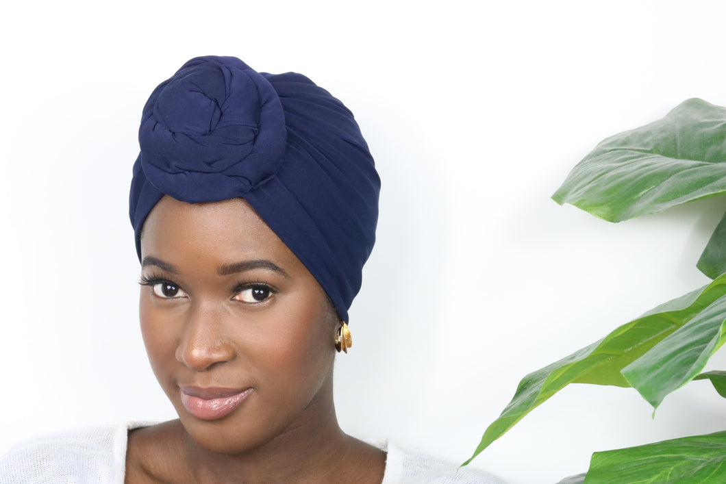 Navy - Full coverage Turban