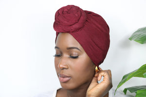 Light Burgundy- Full coverage Turban