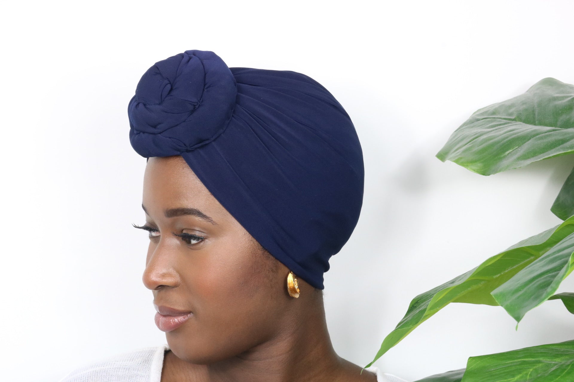 Navy - Full coverage Turban - ReinaLoveLondon